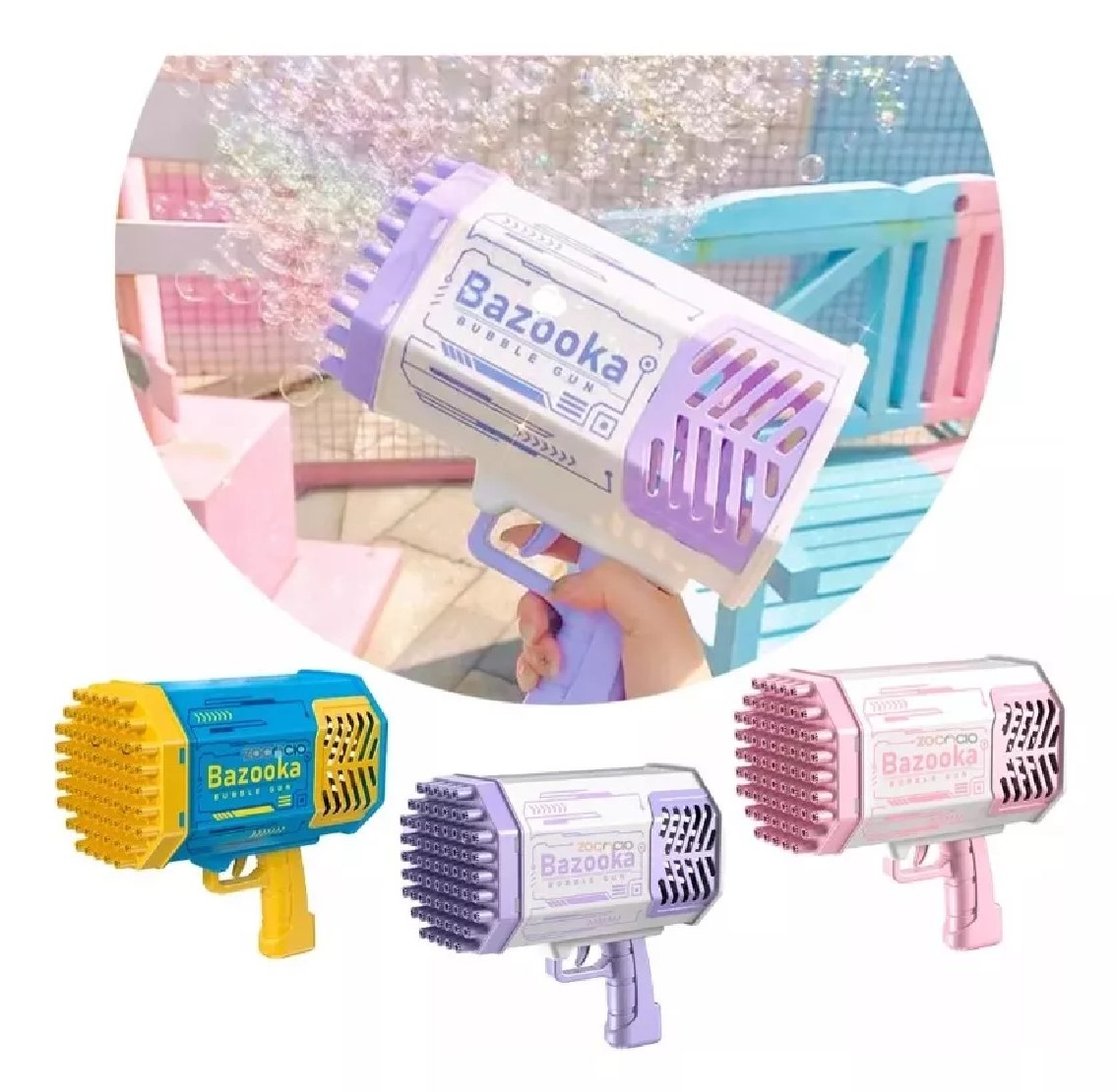 Rocket Boom Bubble Gun - Burbujas y Luces LED en Cada Disparo!