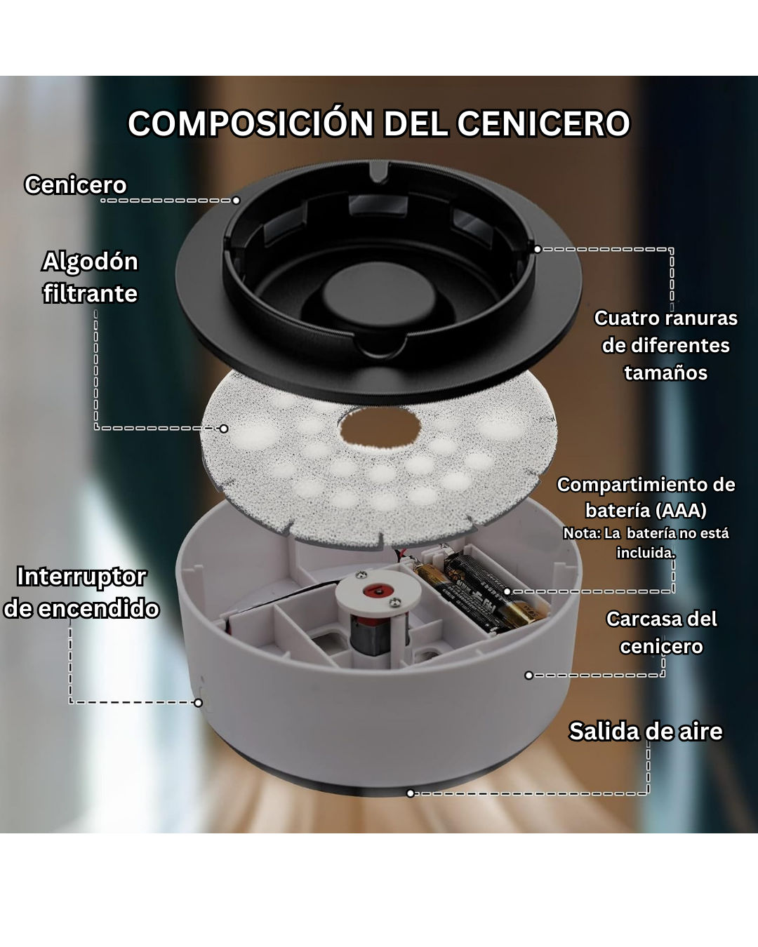 Cenicero Purificador De Aire