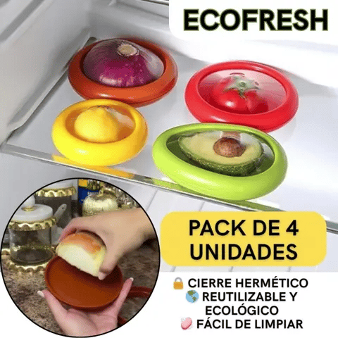EcoFresh® - Set de 4 Unidades - Conserva Tus Frutas y Vegetales, Reutiliza y Ahorra - 40% De Descuento Solo Por Hoy