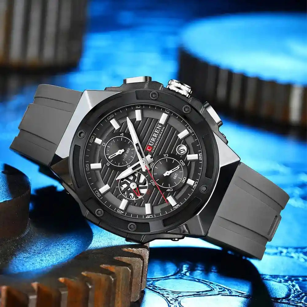 Curren 8462 Original – Reloj Deportivo de Alta Gama con Cronógrafos y Resistencia al Agua