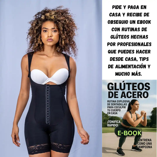 DivinaControl - Faja Corta de Compresión Alta + Ebook con Rutinas de Ejercicios GRATIS