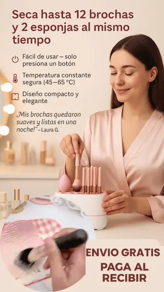SecaGlow™ - Ideal para secar brochas y esponjas de todo tipo - +30% OFF Solo Por 24h