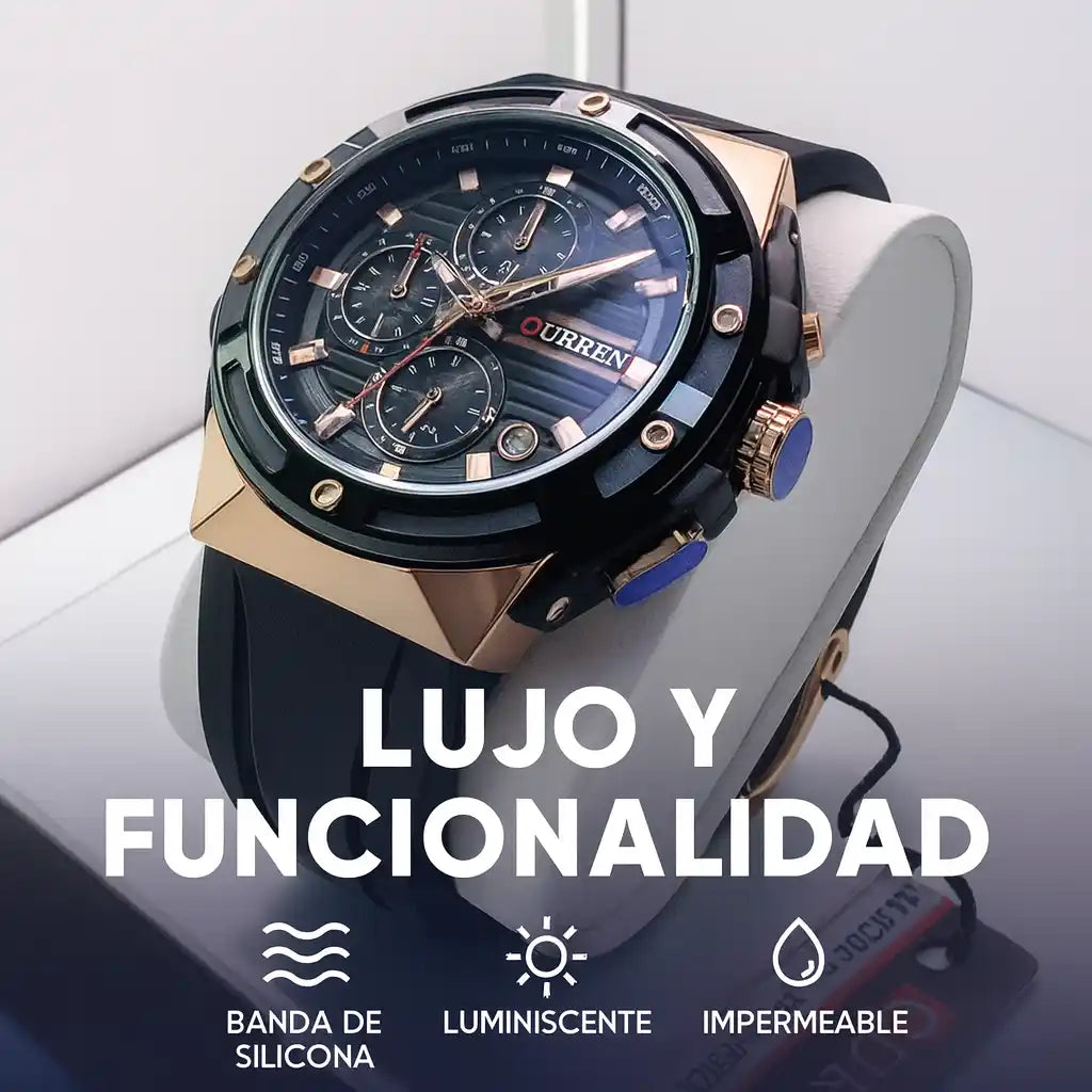 Curren 8462 Original – Reloj Deportivo de Alta Gama con Cronógrafos y Resistencia al Agua