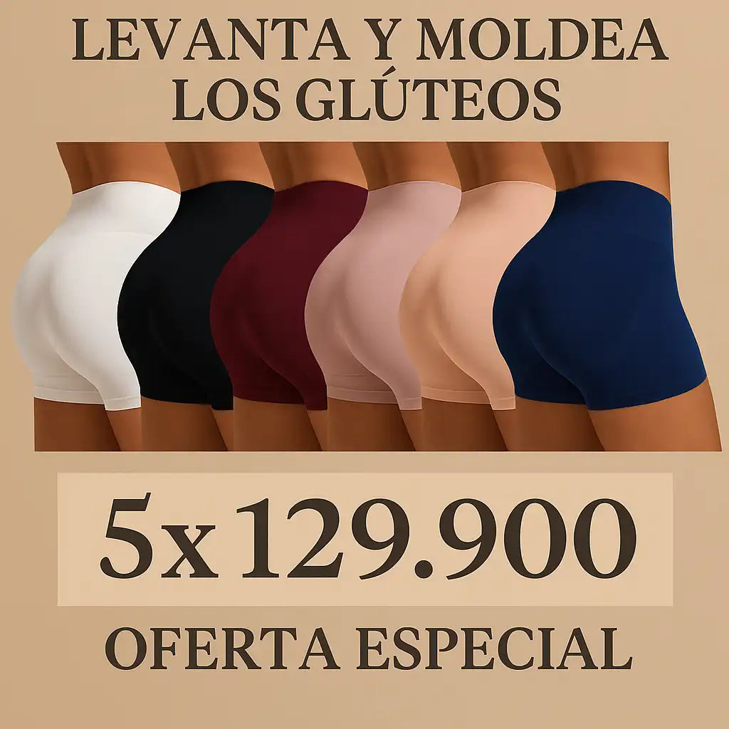 Combo x5 PantyShort LevantaCola - Comoda y Moldeada En Todo Momento - +40% OFF