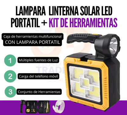 Set de Herramientas con Linterna (Panel Solar)