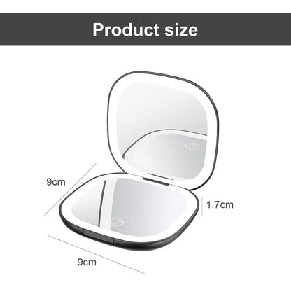 Espejo Compacto con Luz LED