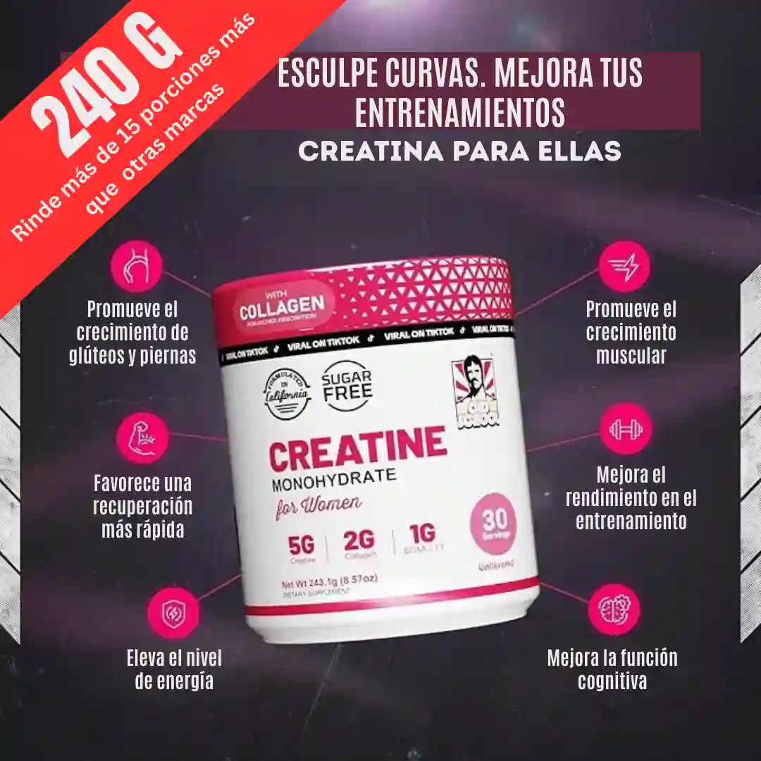 Creatina Monohidratada para Mujeres - Fuerza, Salud y Belleza