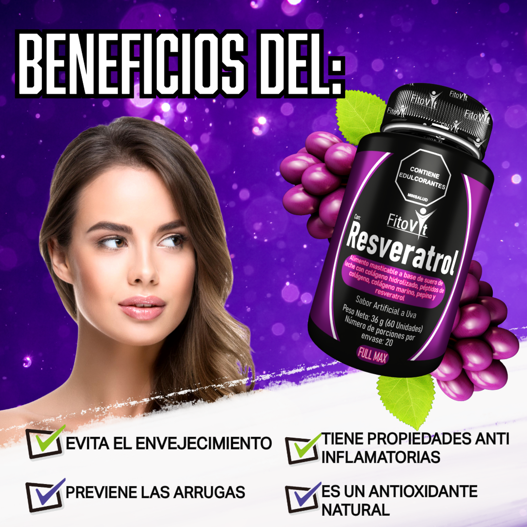Combo Resveratrol -  Cabello, piel y uñas más fuertes desde la raíz celular.